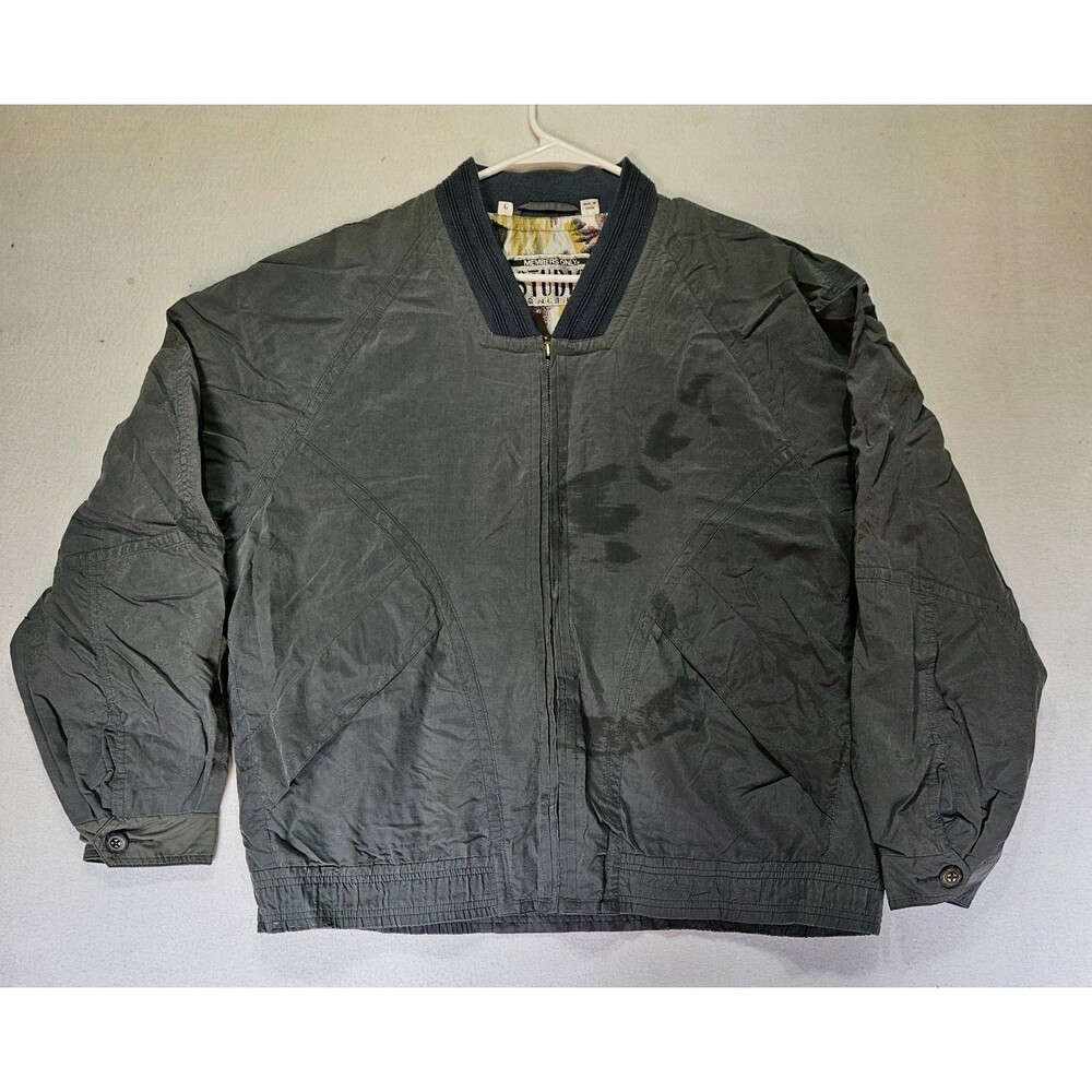 Members Only Studio Concepts Green Jacket Men’s Size L Zip Front 90s Vintage